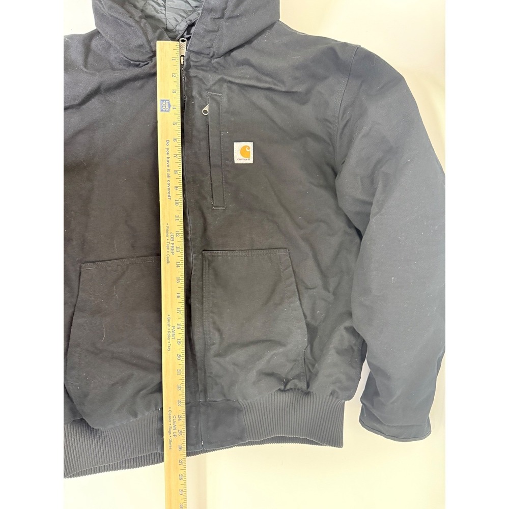 Carhartt Jacket Mens XL Heavyweight Hooded Loose Fit Quilted Black Chores - Picture 6 of 12
